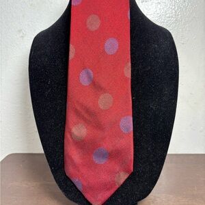 Fendi Red and Purple Polka Dot Tie